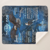 私の息子への誕生日ギフト、私の男の赤ちゃんへのギフト シェルパブランケット (正面(横))