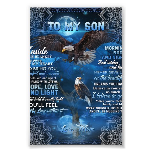 私の息子への誕生日ギフト、私の男の赤ちゃんへのギフト フォトプリント            (正面)