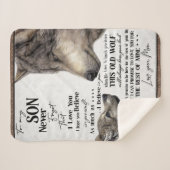 私の息子への贈り物、母と息子、息子へのラブレター シェルパブランケット (正面(横))