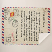 私の息子への贈り物、母と息子、息子へのラブレター シェルパブランケット (正面(横))