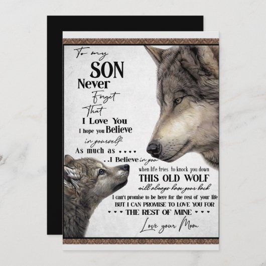 私の息子への贈り物、母と息子、息子へのラブレター シーズンカード (正面/裏面)