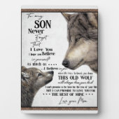 私の息子への贈り物、母と息子、息子へのラブレター フォトプラーク (正面)
