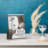 私の息子への贈り物、母と息子、息子へのラブレター フォトプラーク (側面)