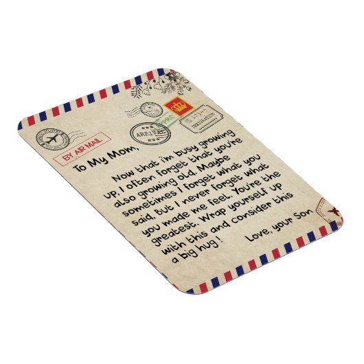 私の息子への贈り物、母と息子、息子へのラブレター マグネット (右側)