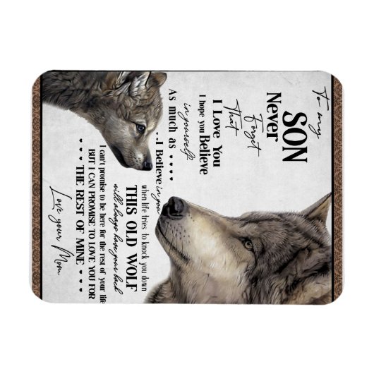 私の息子への贈り物、母と息子、息子へのラブレター マグネット (横)