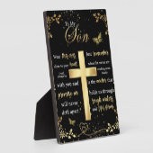 私の息子ギフトには、蝶の恋人、フローラの息子の手紙 フォトプラーク (側面)