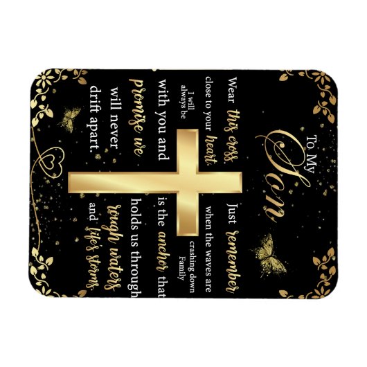 私の息子ギフトには、蝶の恋人、フローラの息子の手紙 マグネット (横)