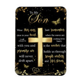 私の息子ギフトには、蝶の恋人、フローラの息子の手紙 マグネット (縦)