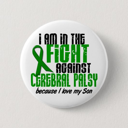 私の息子1のための戦いの脳性麻痺 缶バッジ (正面)