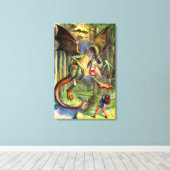 私の息子、ジャバーウォッキーに注意 キャンバスプリント (インサイチュ (ウッドフロア))