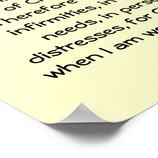 私の恵みはあなたのために十分である聖書引用文祈りの言葉 ポスター (角)