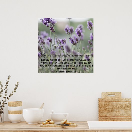 私の恵みは聖書やる気を起こさせるの詩のポスター ポスター (キッチン)