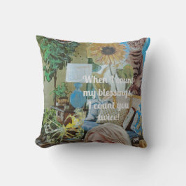 私の恵みを数えると君を2回数える！ クッション