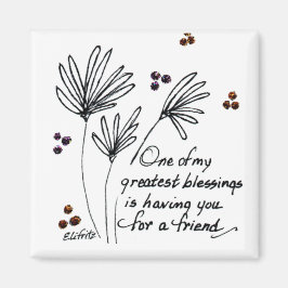 私の恵み...ことわざ白黒スケッチ マグネット