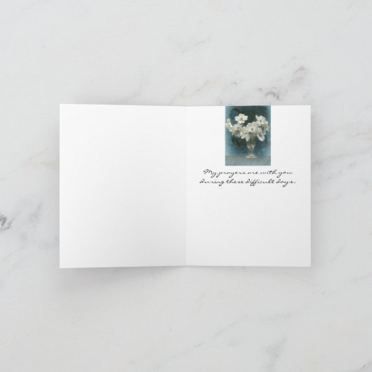 私の悔やみや弔慰:ハナミズキの花の大小 カード (内部)