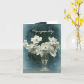 私の悔やみや弔慰:ハナミズキの花の大小 カード (黄色い花)