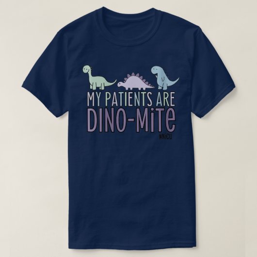 私の患者の女性はDinomite NICU VNeck Tシャツ (デザイン正面)