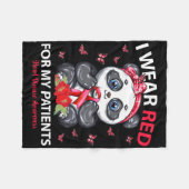 私の患者の衣服赤ハート病認識度 フリースブランケット (正面(横))