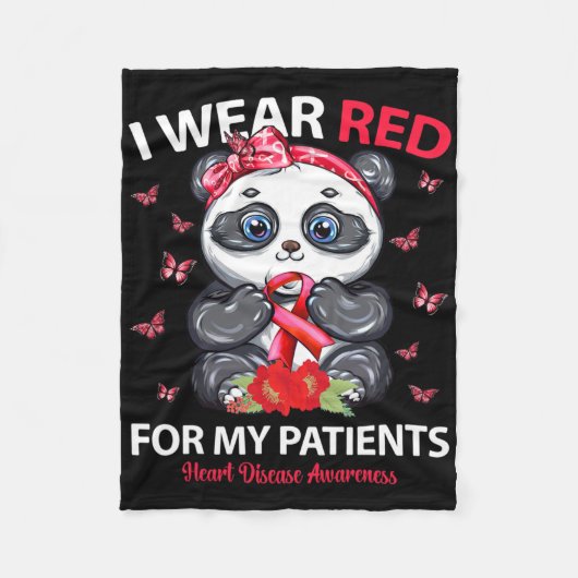 私の患者の衣服赤ハート病認識度 フリースブランケット (正面)