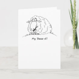 私の悪い漫画の羊ベルト誕生日カード カード