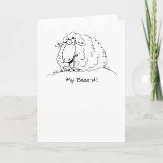 私の悪い漫画の羊ベルト誕生日カード カード