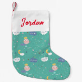 私の惑星は大きな小さな1つのパターンを夢見る スモールクリスマスストッキング (正面)