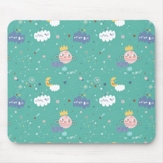 私の惑星は大きな小さな1つのパターンを夢見る マウスパッド (正面)