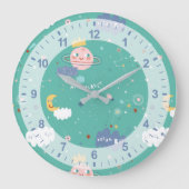 私の惑星は大きな小さな1つのパターンを夢見る ラージ壁時計 (正面)