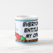 私の意見に資格を与えられる コーヒーマグカップ (中央)
