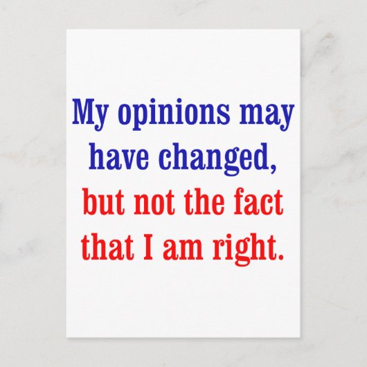 私の意見は変わったかもしれない ポストカード (正面)