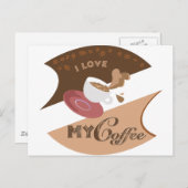 私の愛するコーヒーレトロJava ポストカード (正面/裏面)