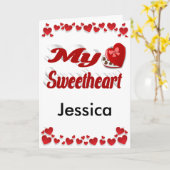 私の愛する人へのカスタム赤バレンタインデー カード (黄色い花)