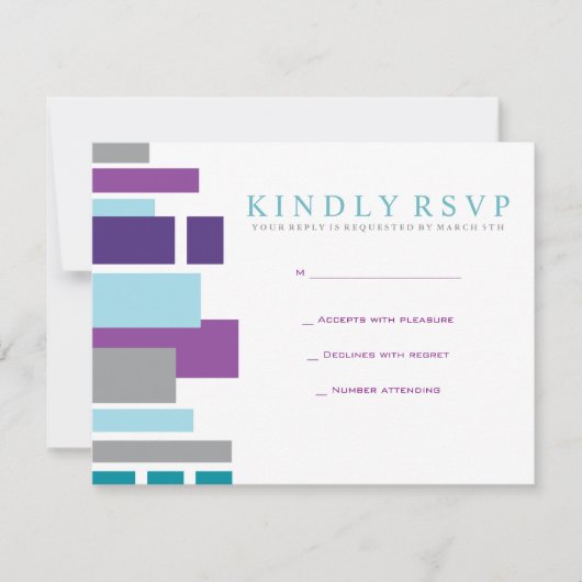 私の愛する人への結婚式招待返信カード 出欠カード (正面)