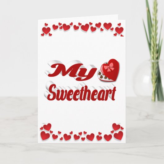 私の愛する人 バレンタインデーの赤いハート カード (正面)