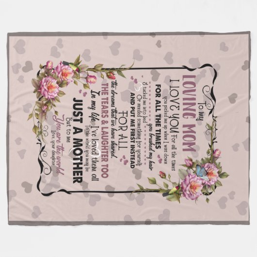 私の愛する母の娘の毛布に フリースブランケット (正面(横))