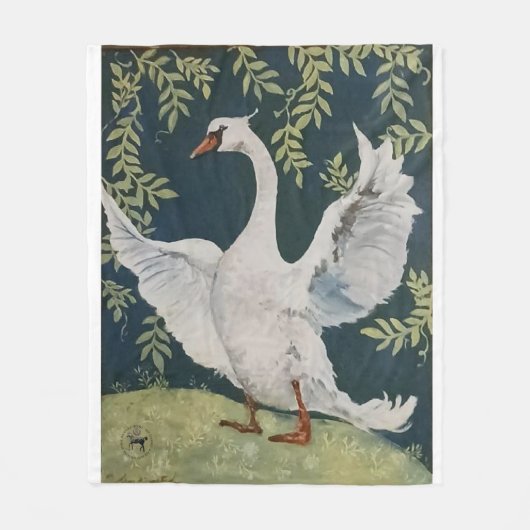 私の愛する白鳥 フリースブランケット (正面)