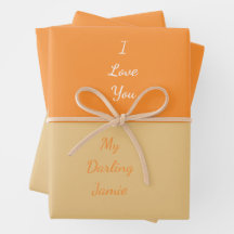 私の愛する私はスクリプトエレガントオレンジ