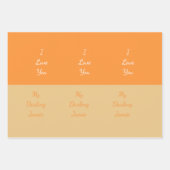 私の愛する私はスクリプトエレガントオレンジ ラッピングペーパーシート (正面)