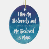 私の愛する色は私の青パーソナライズされた水 セラミックオーナメント (右)