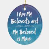 私の愛する色は私の青パーソナライズされた水 セラミックオーナメント (左)