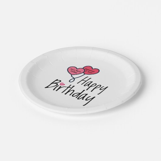 私の愛する誰かが生まれ今日だった – ハッピーバースデー ペーパープレート (アングル)