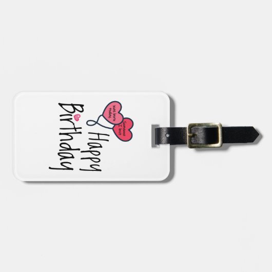 私の愛する誰かが生まれ今日だった – ハッピーバースデー ラゲッジタグ (正面横)