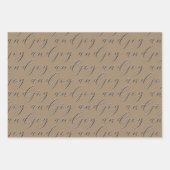 私の愛と喜びのために書道クラフトを育てた ラッピングペーパーシート (正面3)