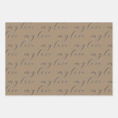 私の愛と喜びのために書道クラフトを育てた ラッピングペーパーシート (正面2)