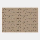 私の愛と喜びの黒い書道クラフト ラッピングペーパーシート (正面)