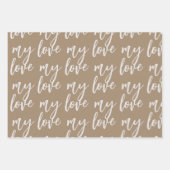 私の愛と喜びロマンチックな書道筏 ラッピングペーパーシート (正面2)