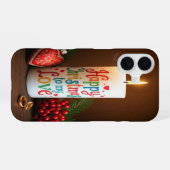 私の愛にハッピークリストマス iPhone 16ケース (裏面横)