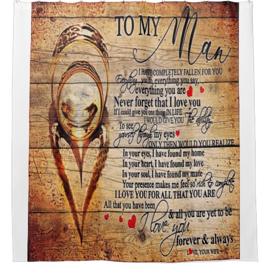 私の愛に |夫のプレゼント |かわいい引用文ギフト シャワーカーテン (正面)