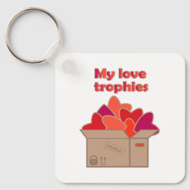 私の愛のトロフィー箱にバレンタインのハート キーホルダー