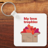 私の愛のトロフィー箱にバレンタインのハート キーホルダー (正面)